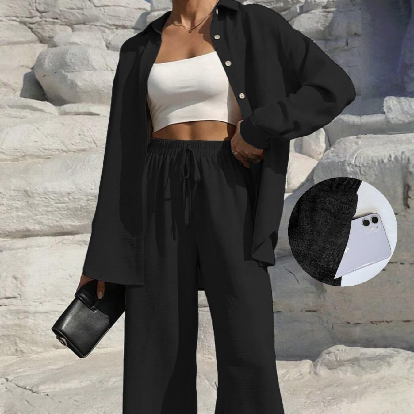 Ensemble chemise et pantalon wide leg Glowryna