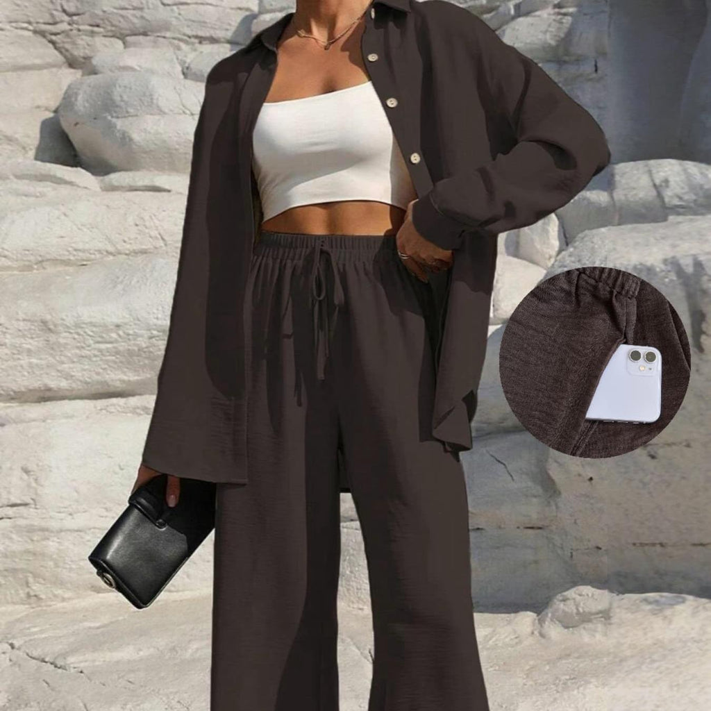 Ensemble chemise et pantalon wide leg Glowryna