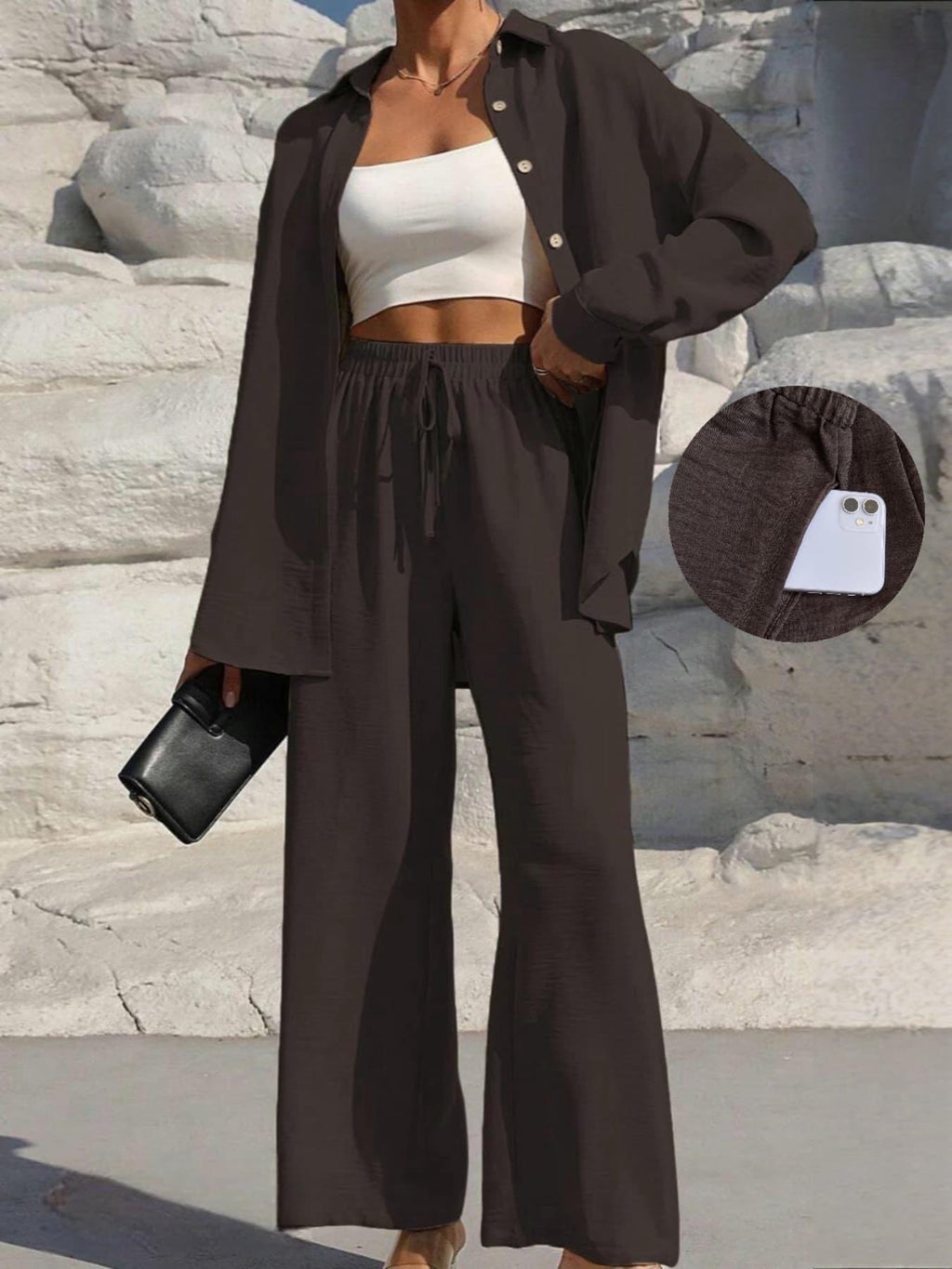 Ensemble chemise et pantalon wide leg Glowryna