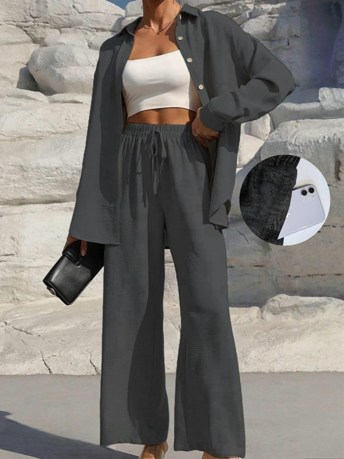 Ensemble chemise et pantalon wide leg Glowryna