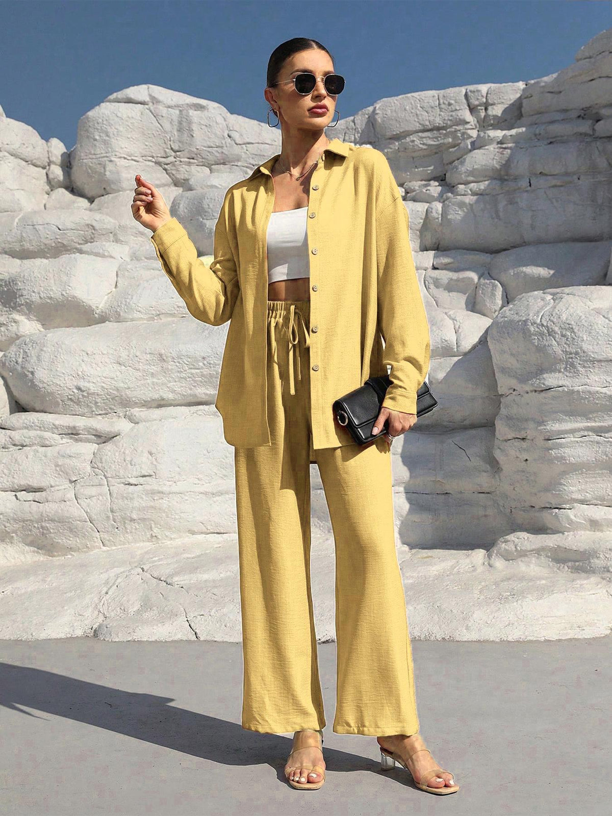 Ensemble chemise et pantalon wide leg Glowryna