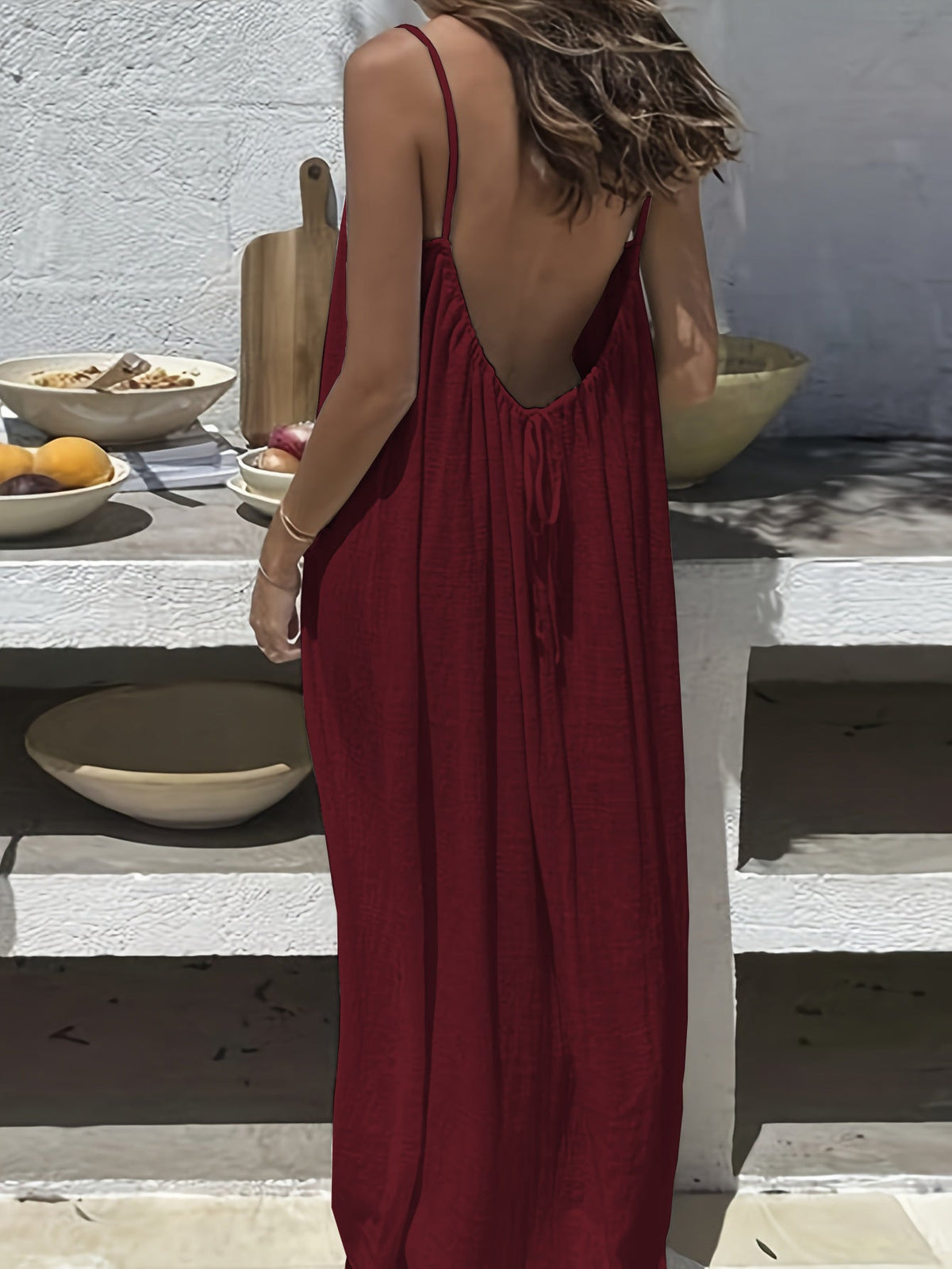 Robe fluide d'été à bretelles