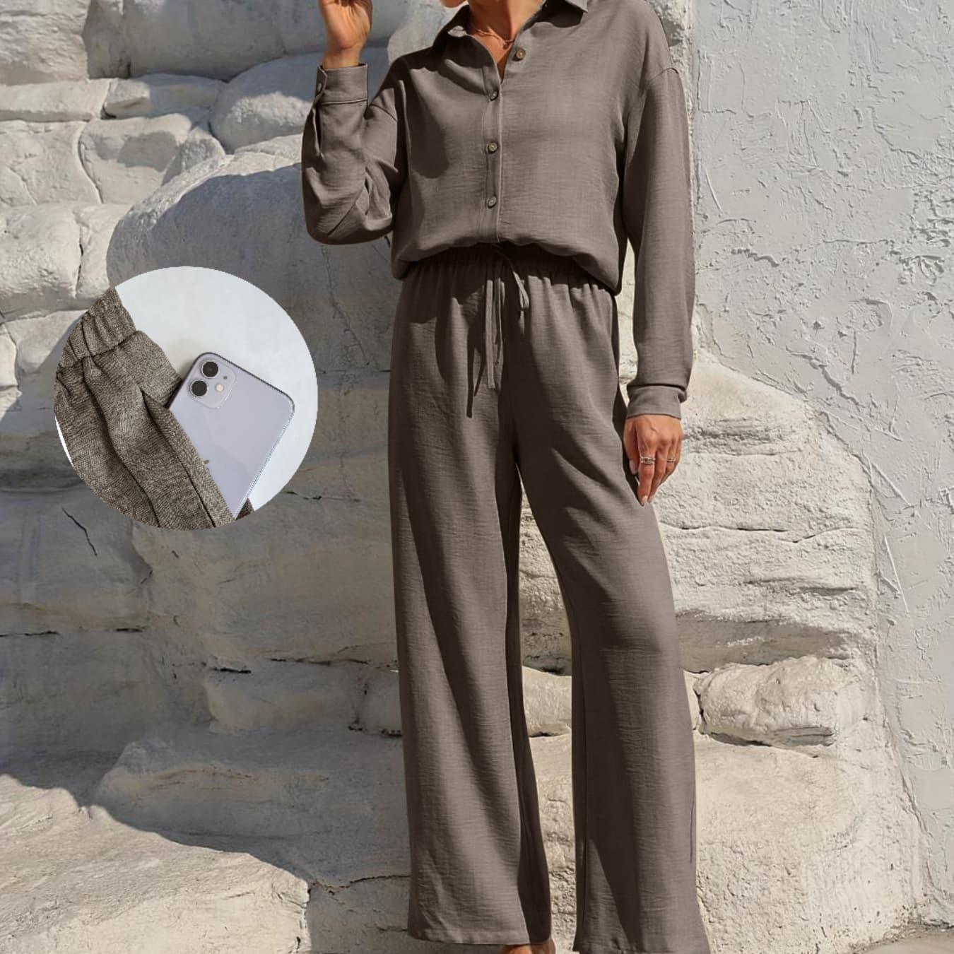 Ensemble chemise et pantalon wide leg Glowryna