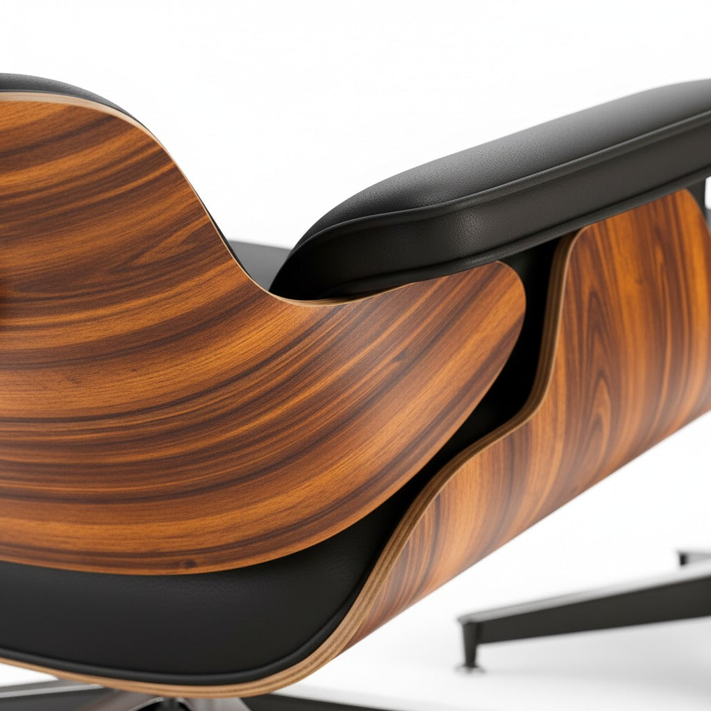Détail de la coque en contreplaqué moulé du Fauteuil Alcôve