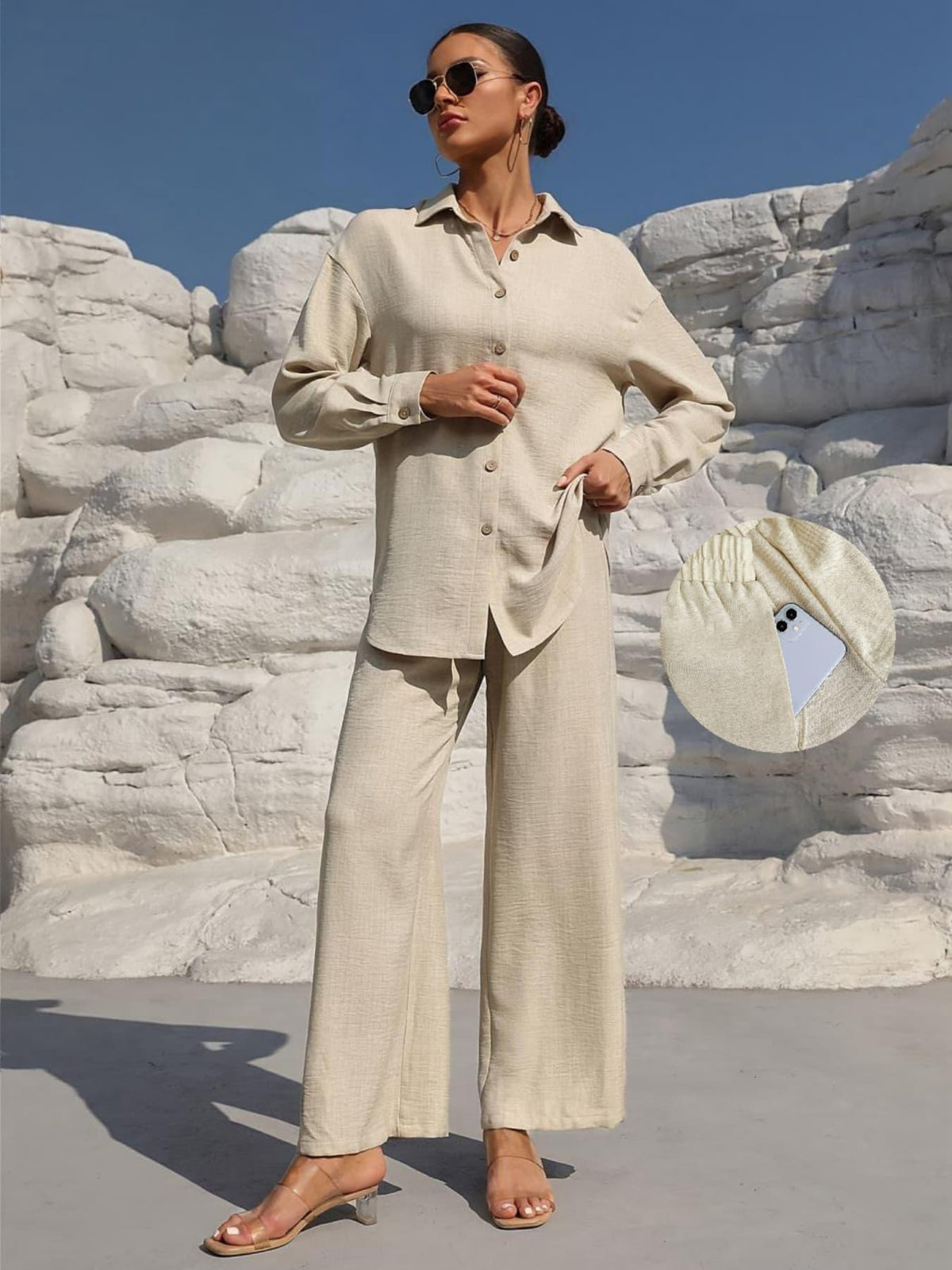 Ensemble chemise et pantalon wide leg Glowryna