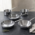 Braise - Batterie 5 pièces en inox 18/10 trois plis