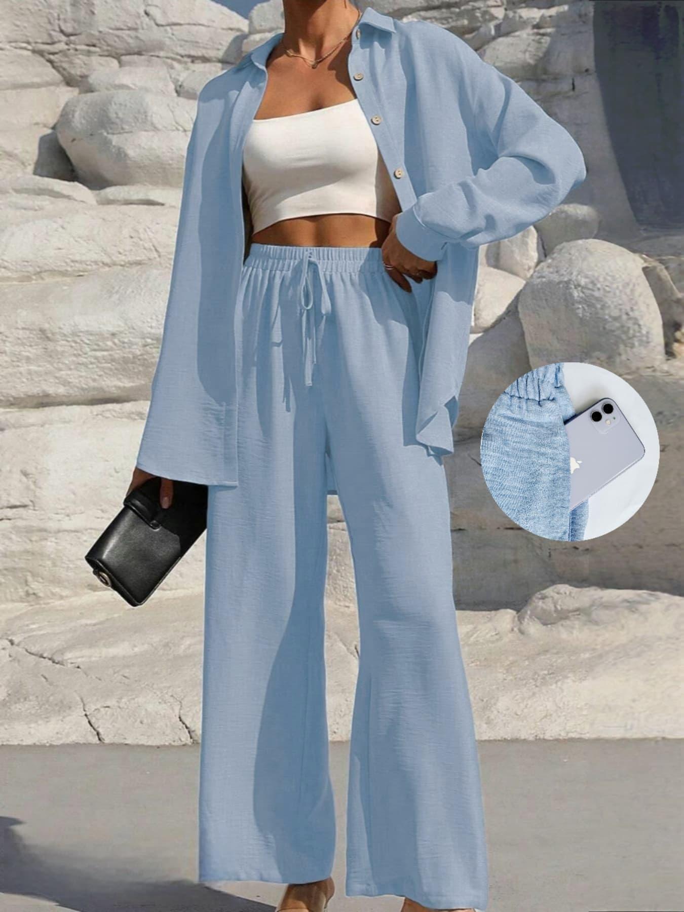Ensemble chemise et pantalon wide leg Glowryna