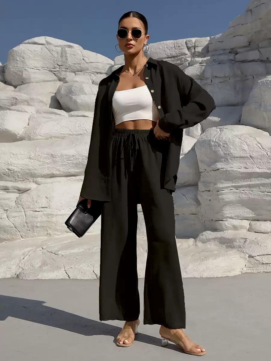 Ensemble chemise et pantalon wide leg Glowryna