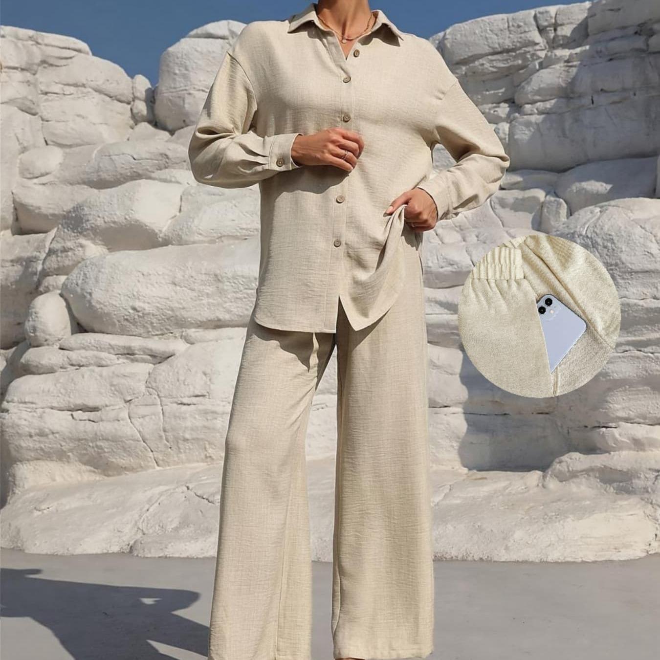 Ensemble chemise et pantalon wide leg Glowryna