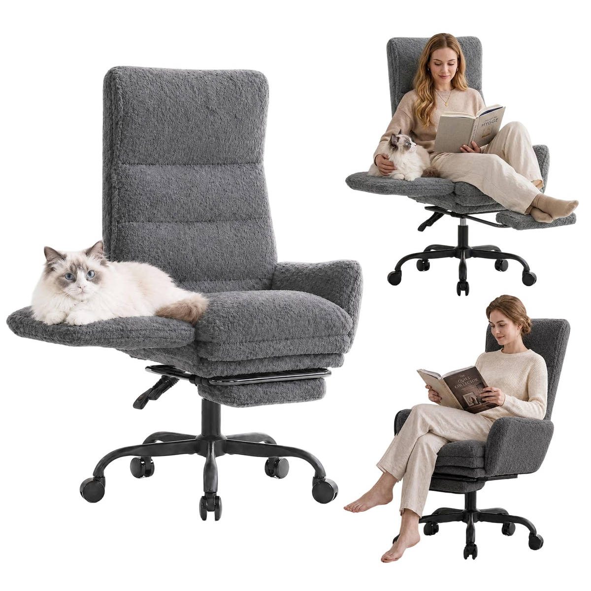 Fauteuil de bureau Teddy gris