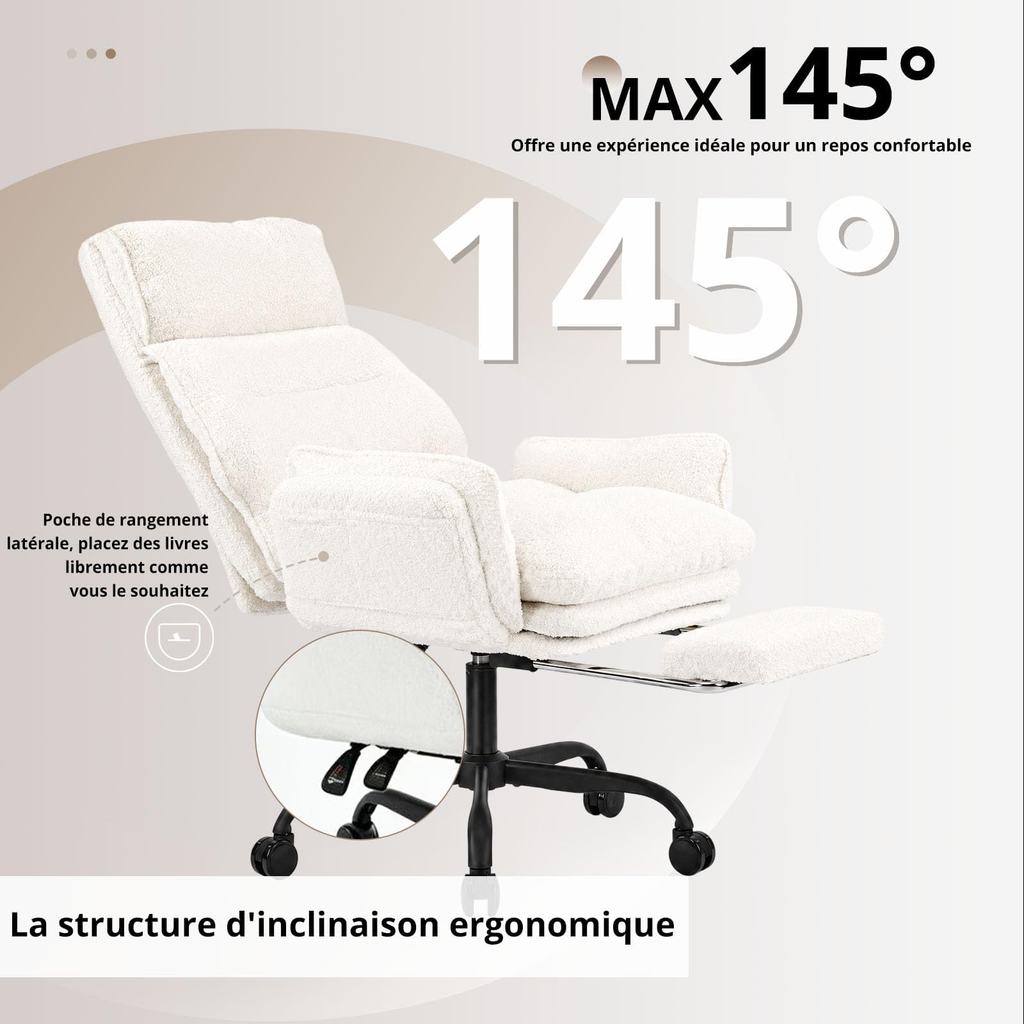 Inclinaison à 145° et poche latérale