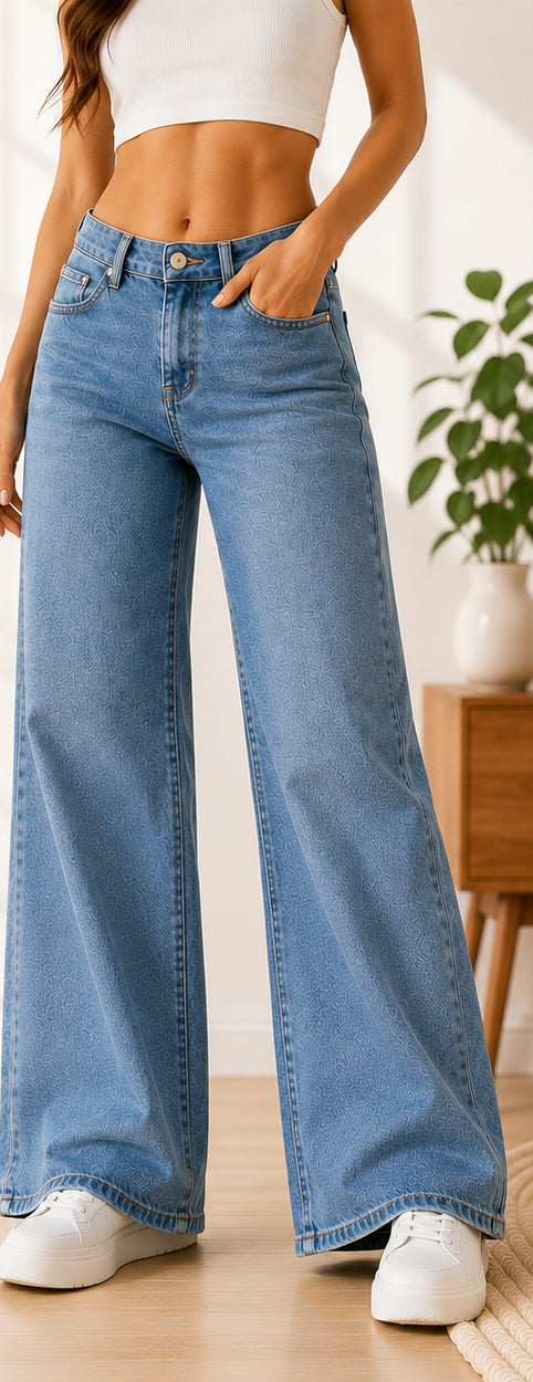 Jean wide leg taille mi-haute Glowryna