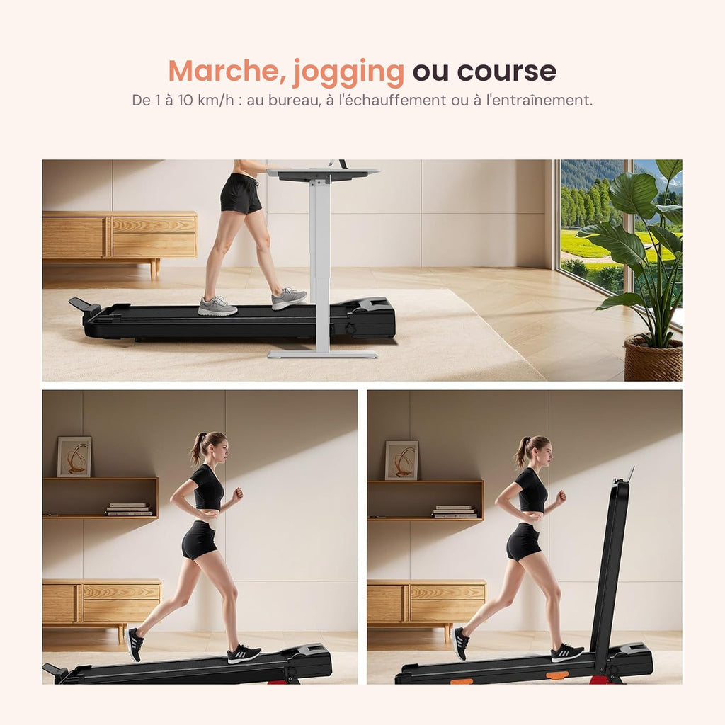 Marche au bureau, jogging ou course jusqu'à 10 km/h